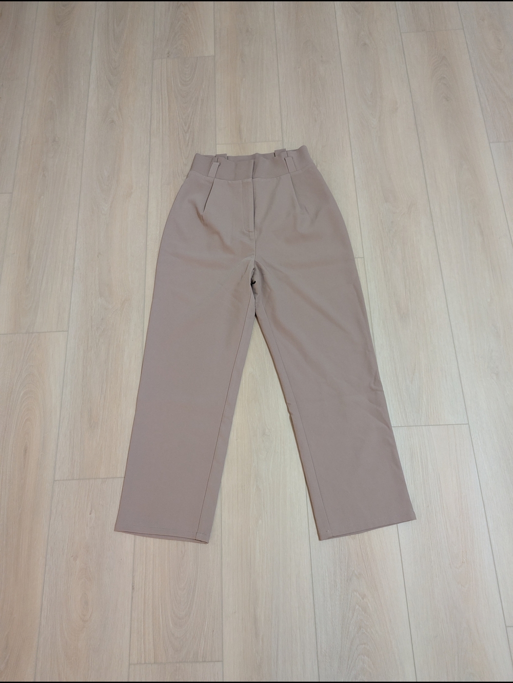 Love Bonito Neutral Taupe High-Waist Trousers